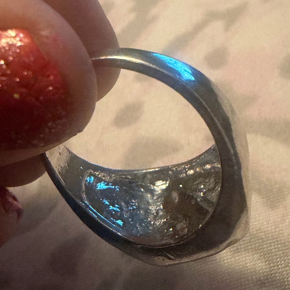 NWOT Men’s Silver Square Signet Ring. Approx 10 1/2 - Picture 3 of 8